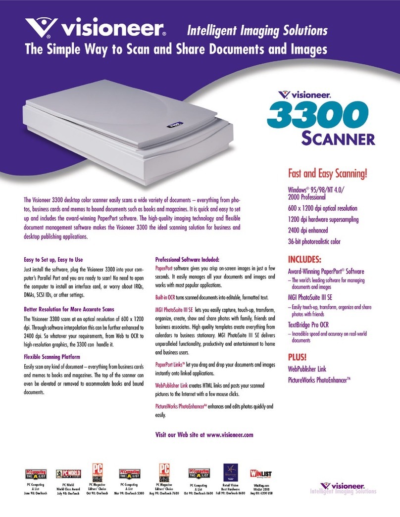 Visioneer 3300 Specifications