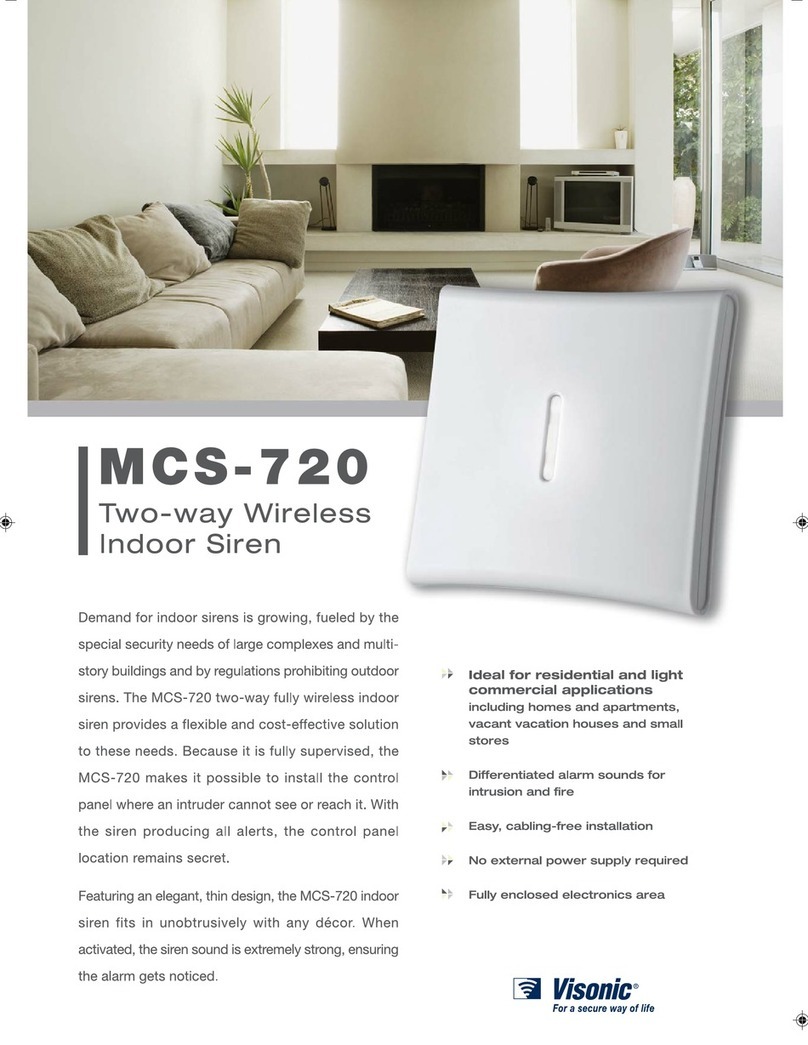 Visonic MCS-720 User manual
