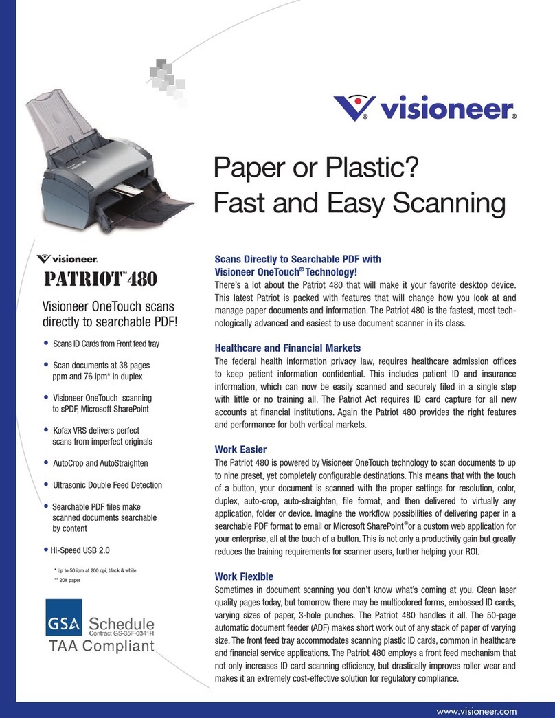 Visioneer Patriot 480 User manual
