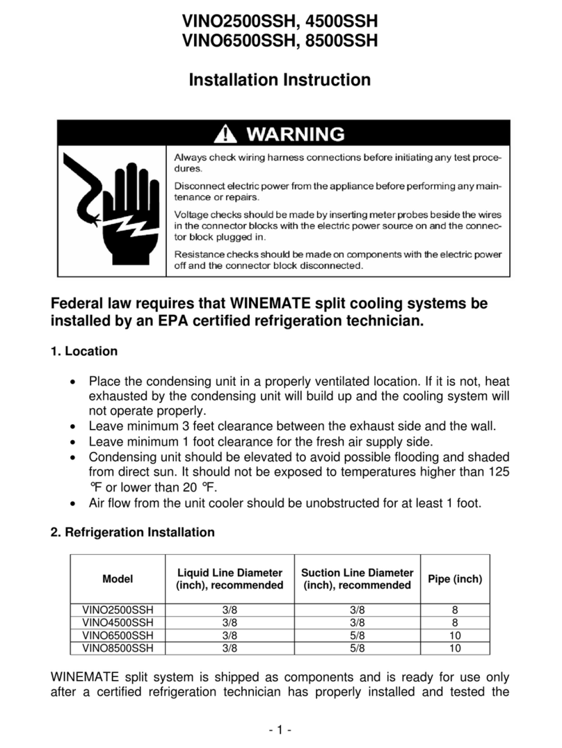 Vinotemp WINE-MATE WM-2500SSH Installation instruction