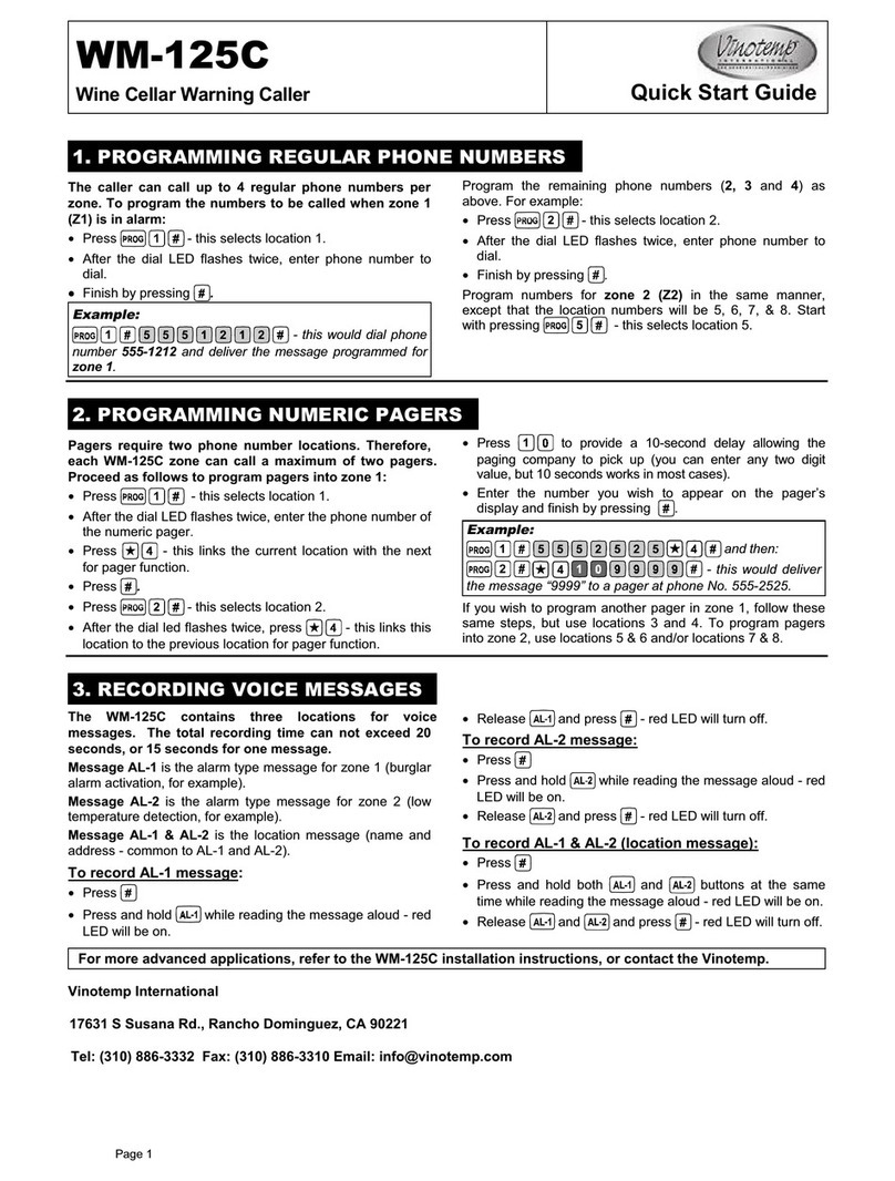 Vinotemp WM-125C User manual Vinotemp WM-125C User manual