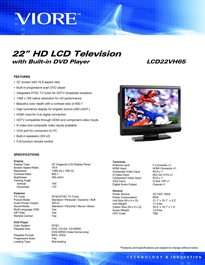 VIORE LCD22VH65 User manual
