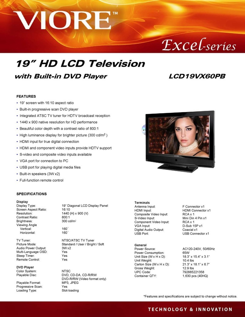 VIORE LCD19VX60PB User manual