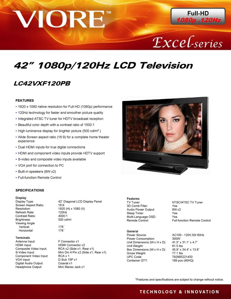 VIORE LC42VXF120PB User manual VIORE LC42VXF120PB User manual