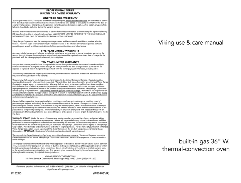 Viking Professional VGSO260T User manual