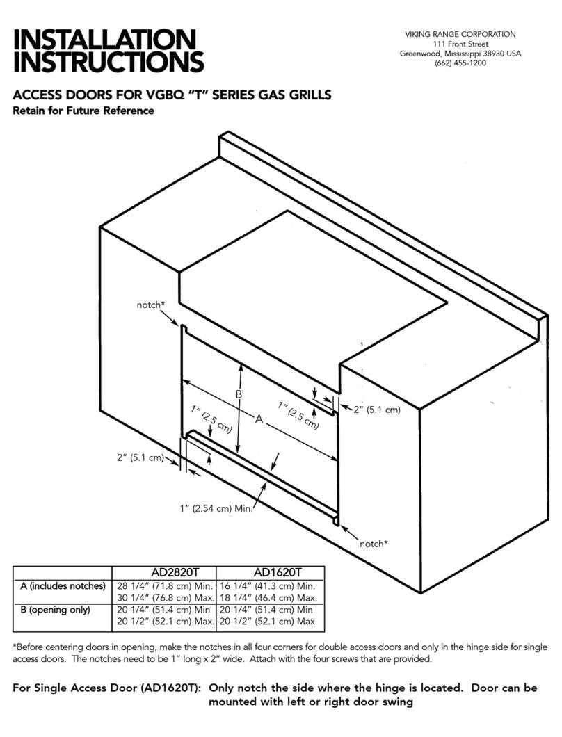 Viking DVGBQ300T Hardware installation instructions