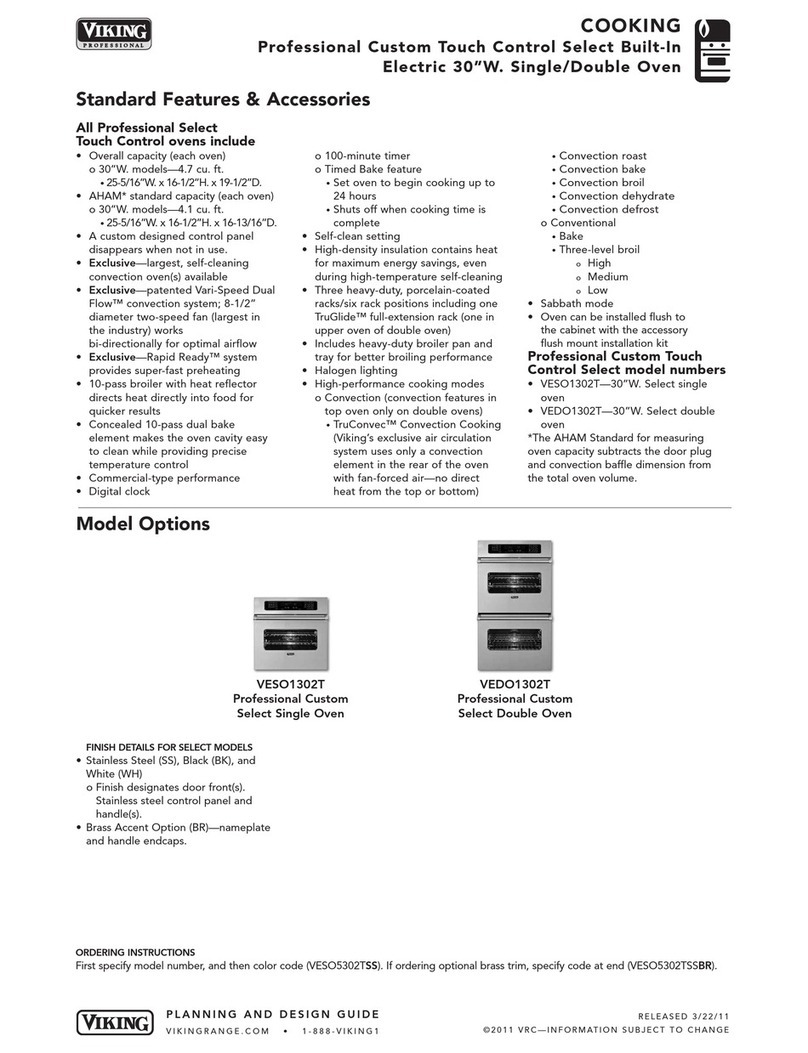 Viking Professional Custom VESO1302T User manual