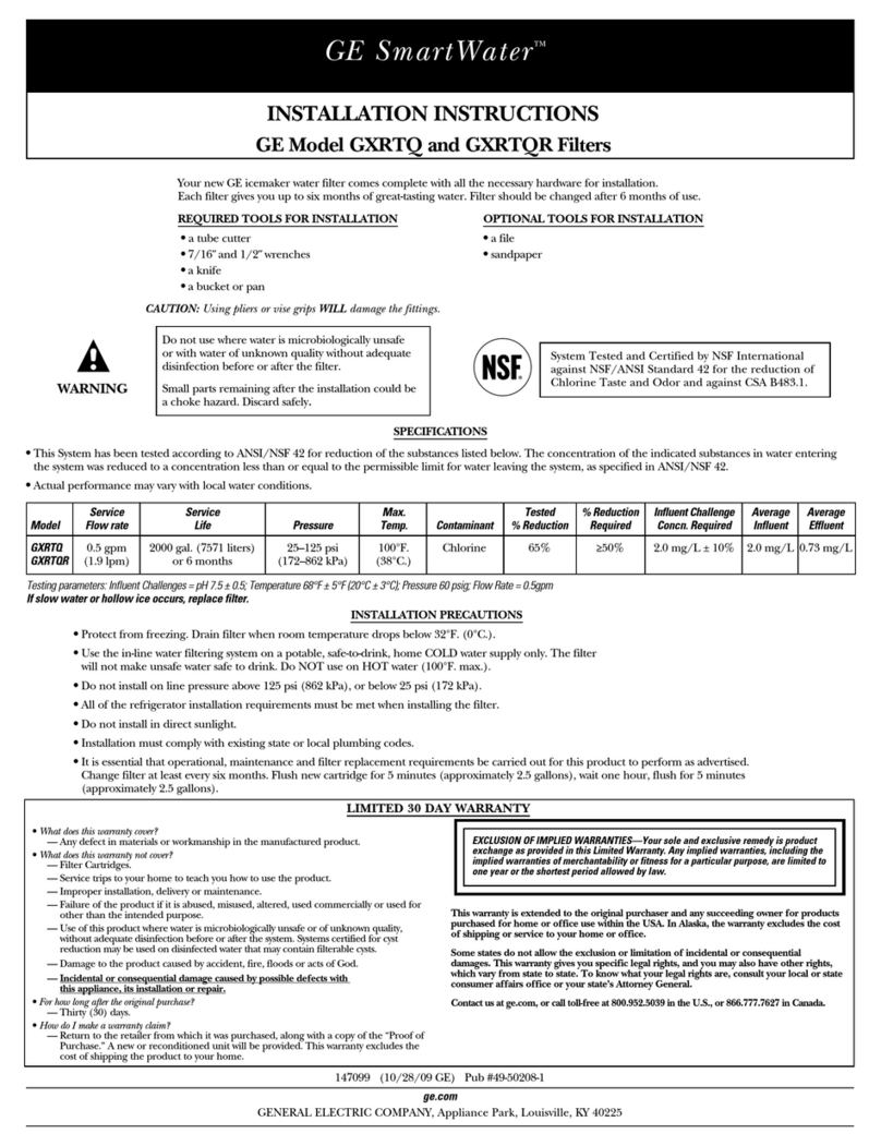 GE GXRTQR User manual