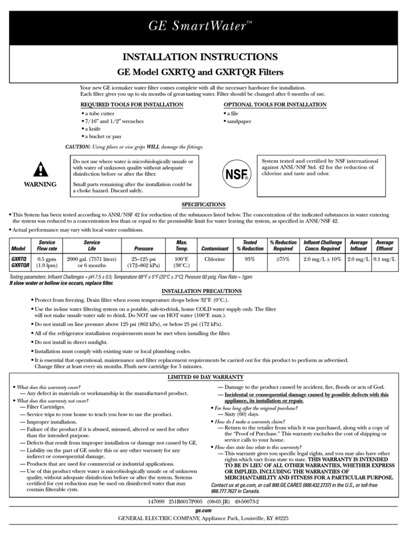 GE GXRTQR User manual
