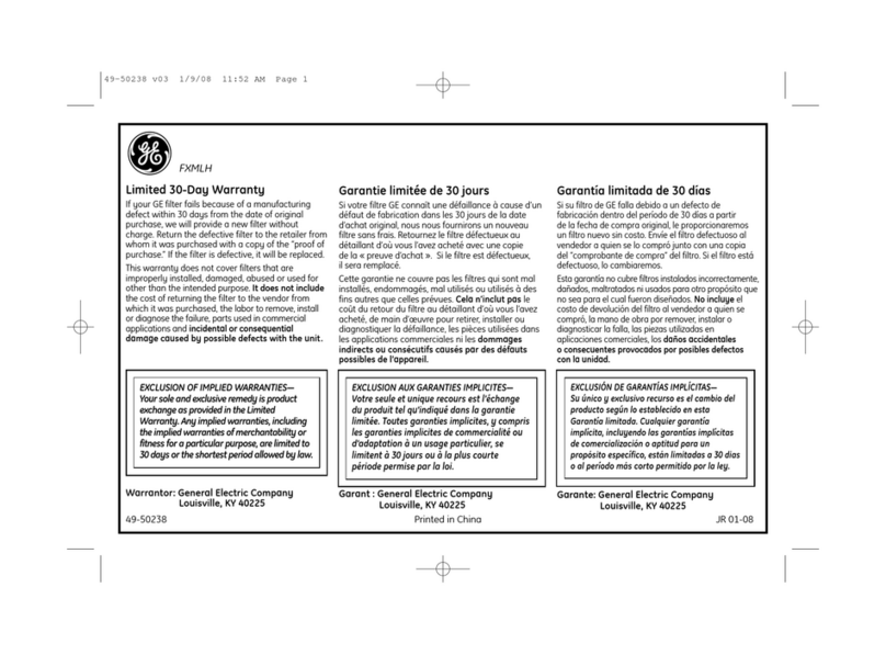 GE FXMLH User manual