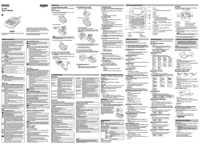 Epson LabelWorks LW-400 User manual