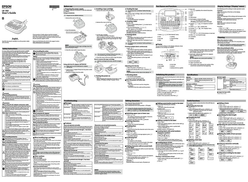 Epson LabelWorks LW-300 User manual