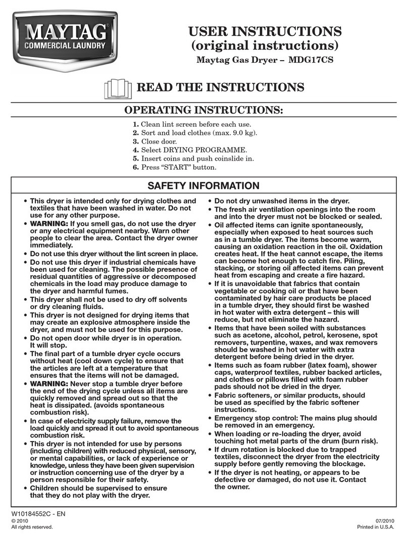 Maytag MDG17CSBGW User manual