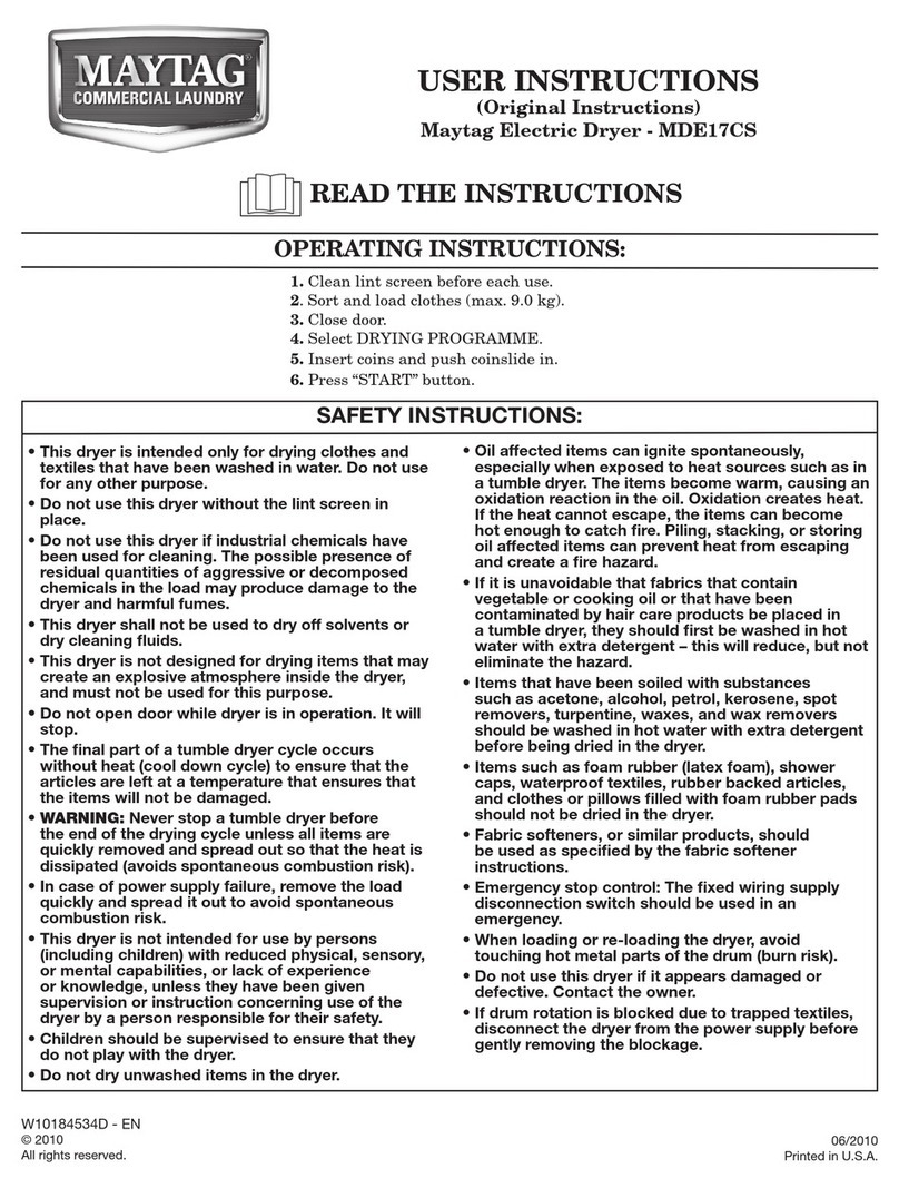 Maytag MDE17CSBGW User manual