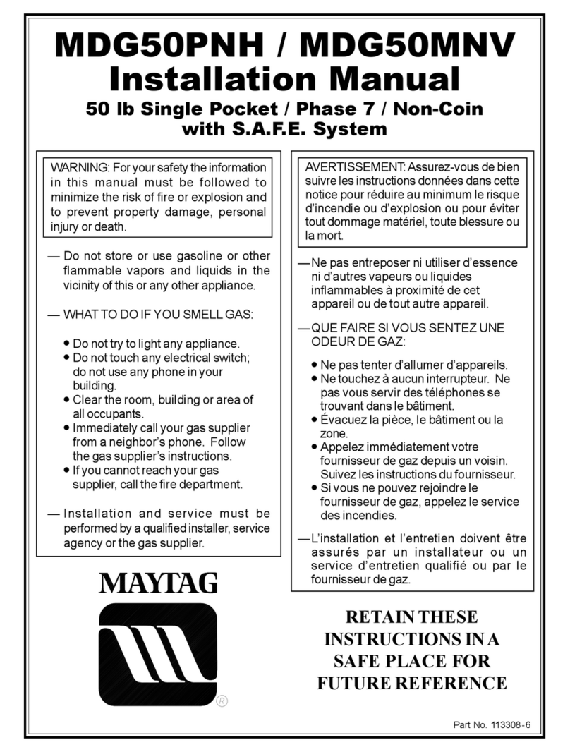 Maytag MDG50MNVWW installation manual