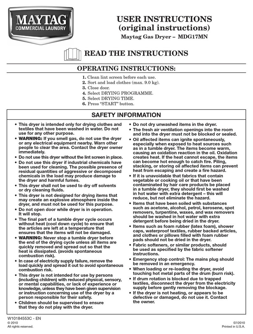 Maytag MDG17MNBGW User manual