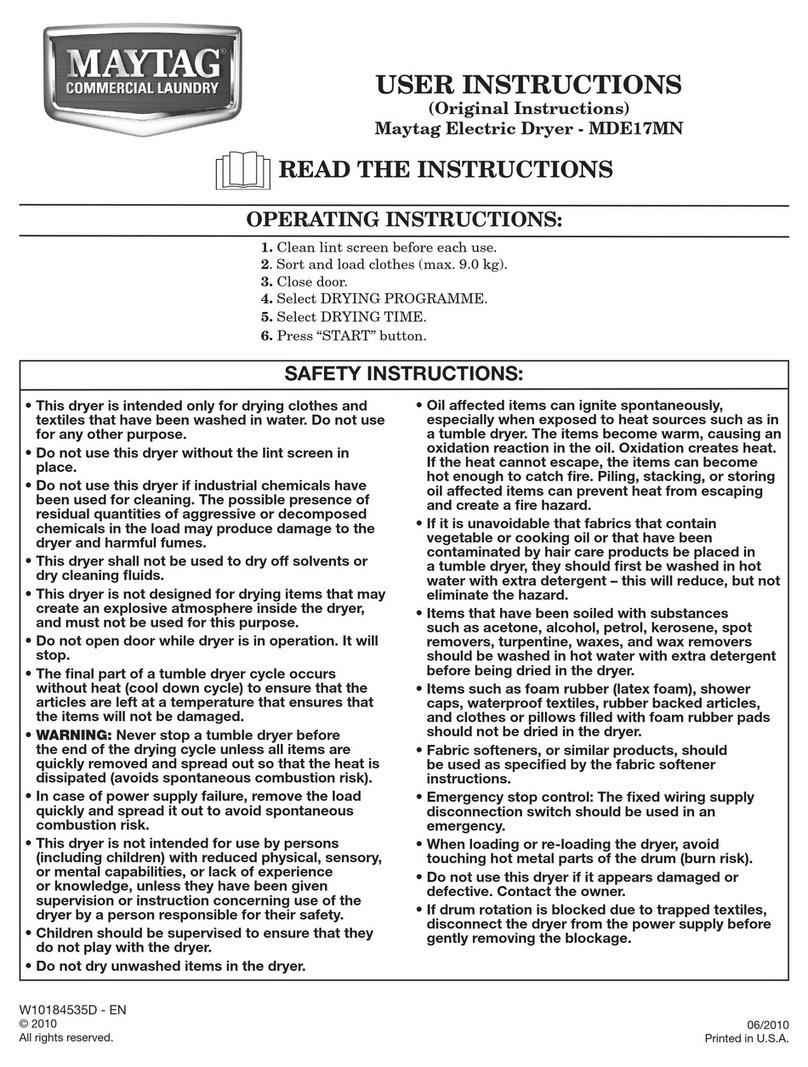 Maytag MDE17MNBGW User manual