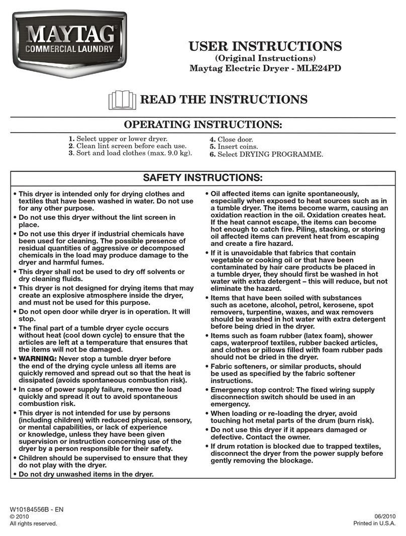 Maytag MLE24PDAGW User instructions