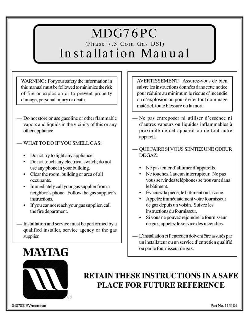 Maytag MDG76PCBWW installation manual
