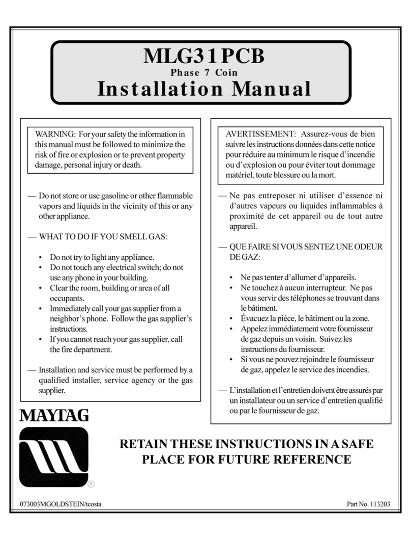 Maytag MLG31PCBWW User manual