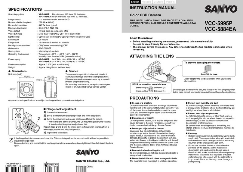 Sanyo VCC-5995P User manual