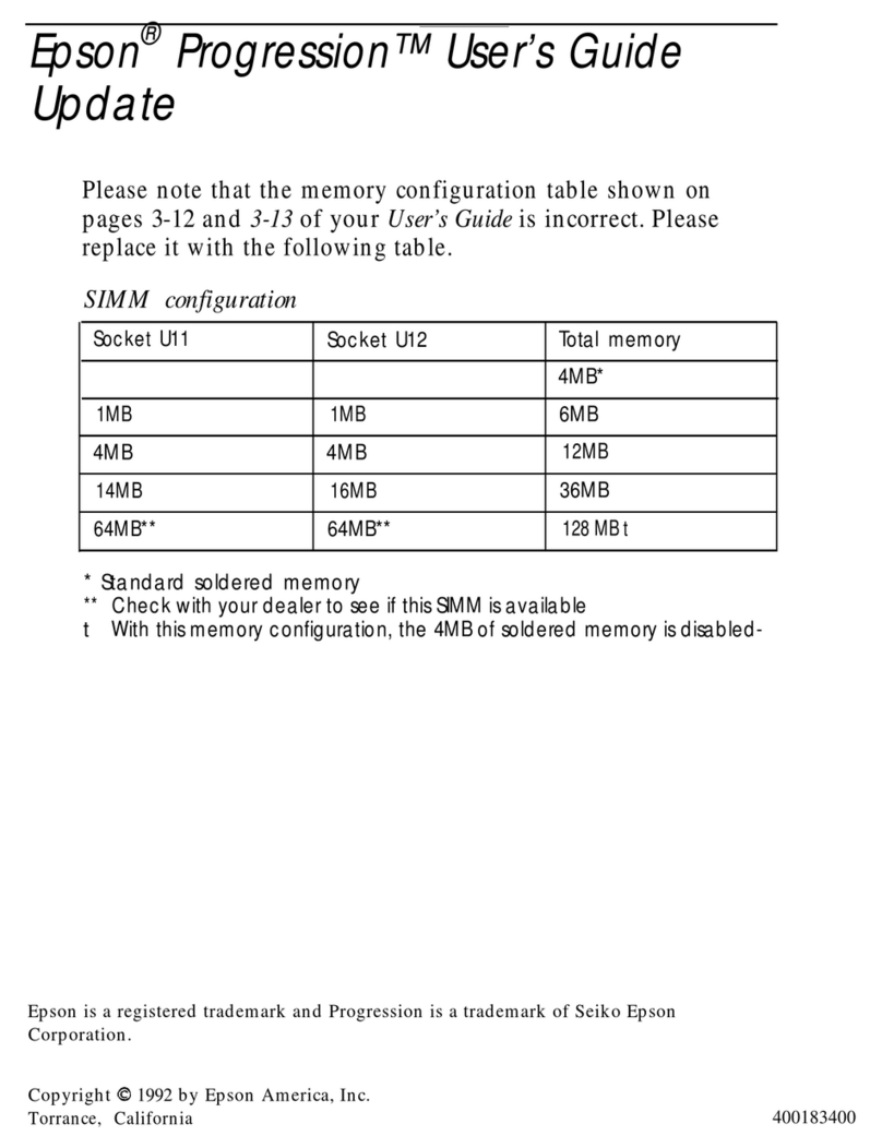 Epson Progression User manual