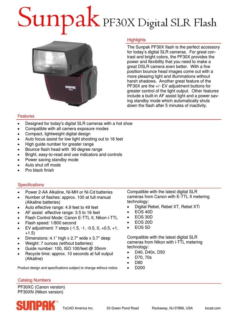 Sunpak PF30X Specifications