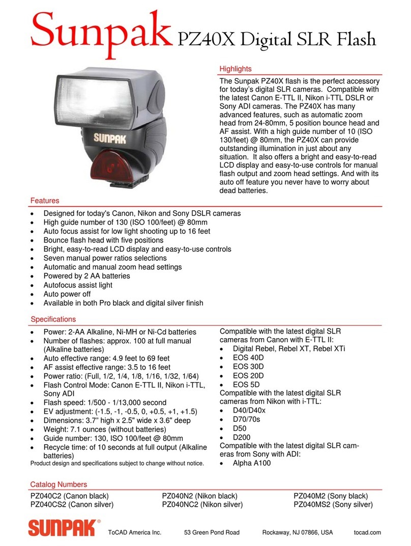 Sunpak PZ40X Specifications