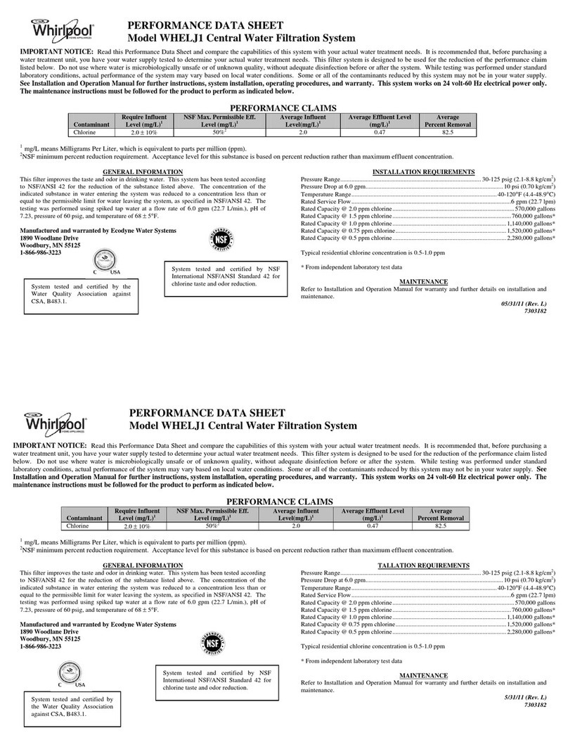 Whirlpool WHELJ1 Performance data sheet