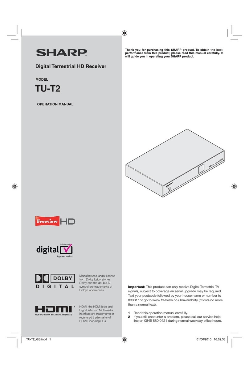 Sharp TU-T2 User manual