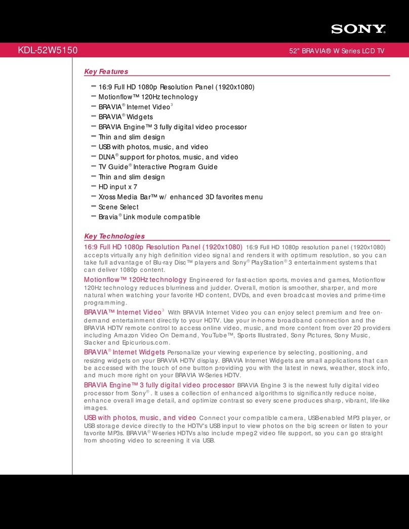 Sony Bravia KDL-52W5150 User manual