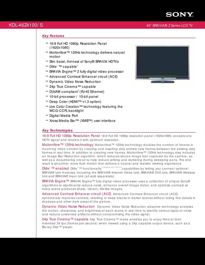 Sony BRAVIA KDL-46Z4100 User manual