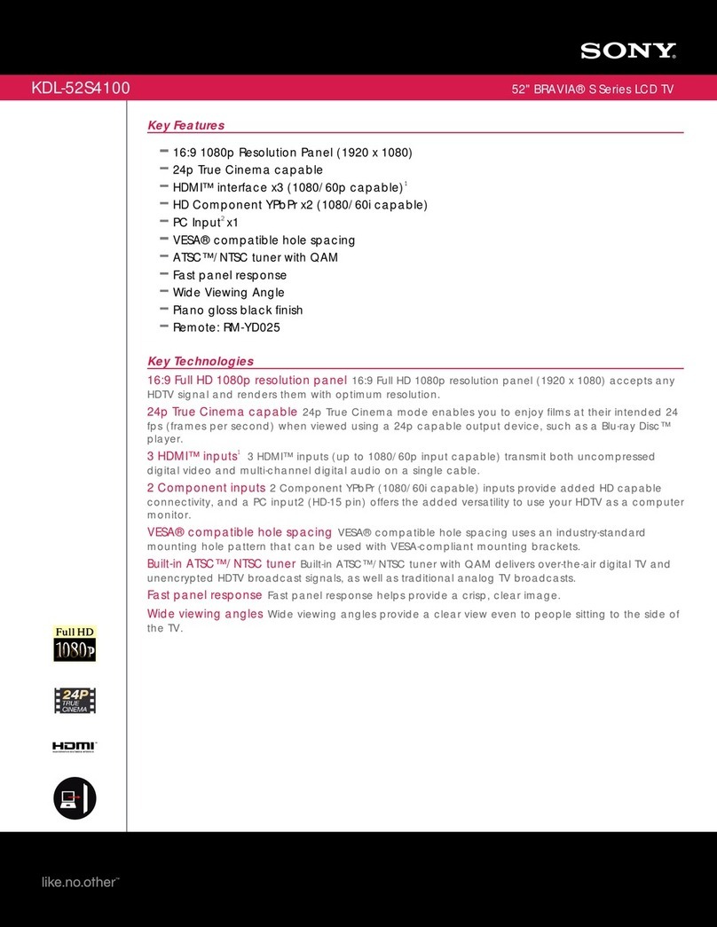 Sony Bravia KDL-52S4100 User manual