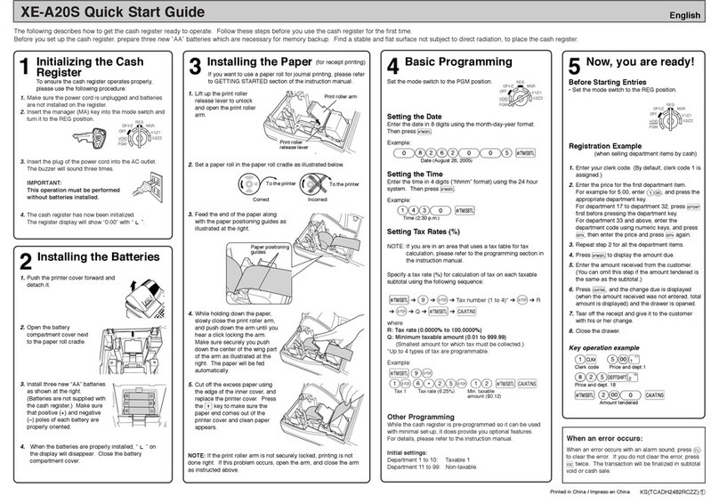 Sharp XE-A20S User manual