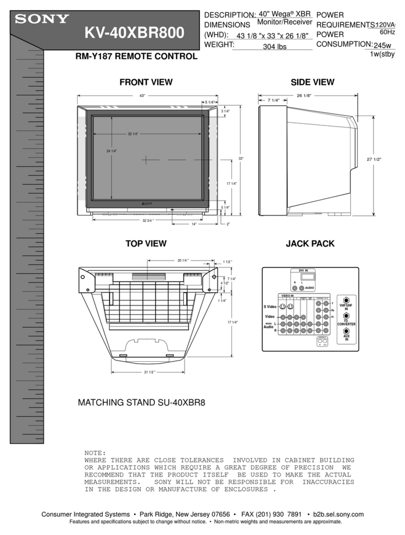 Sony KV-40XBR800 - TV Stand For The 40 in User manual