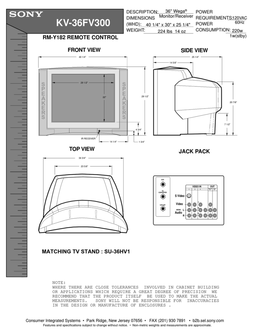 Sony KV-36FV300 - 36" Trinitron Wega User manual