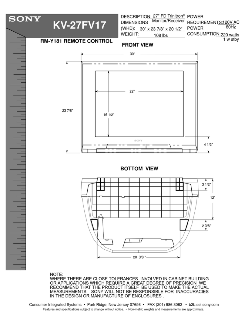 Sony Wega Trinitron KV-27FV17 User manual