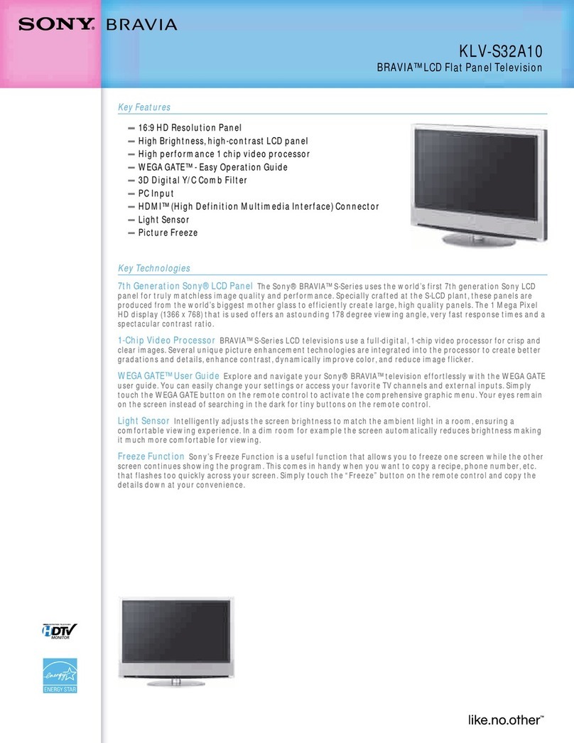 Sony WEGA KLV-S32A10 User manual Sony WEGA KLV-S32A10 User manual