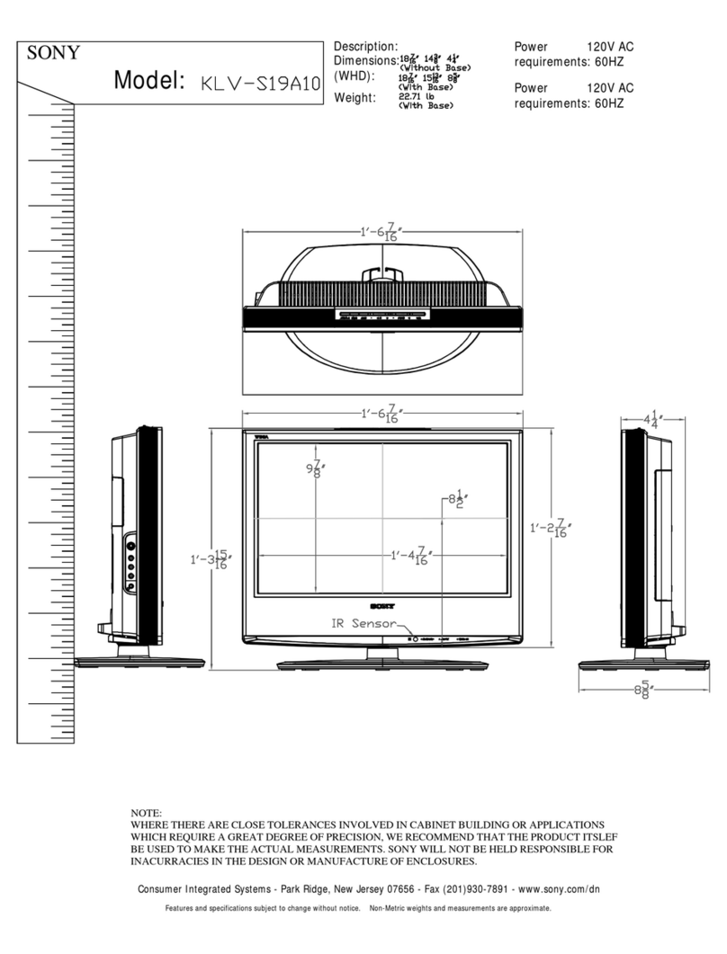 Sony WEGA KLV-S19A10 User guide Sony WEGA KLV-S19A10 User guide