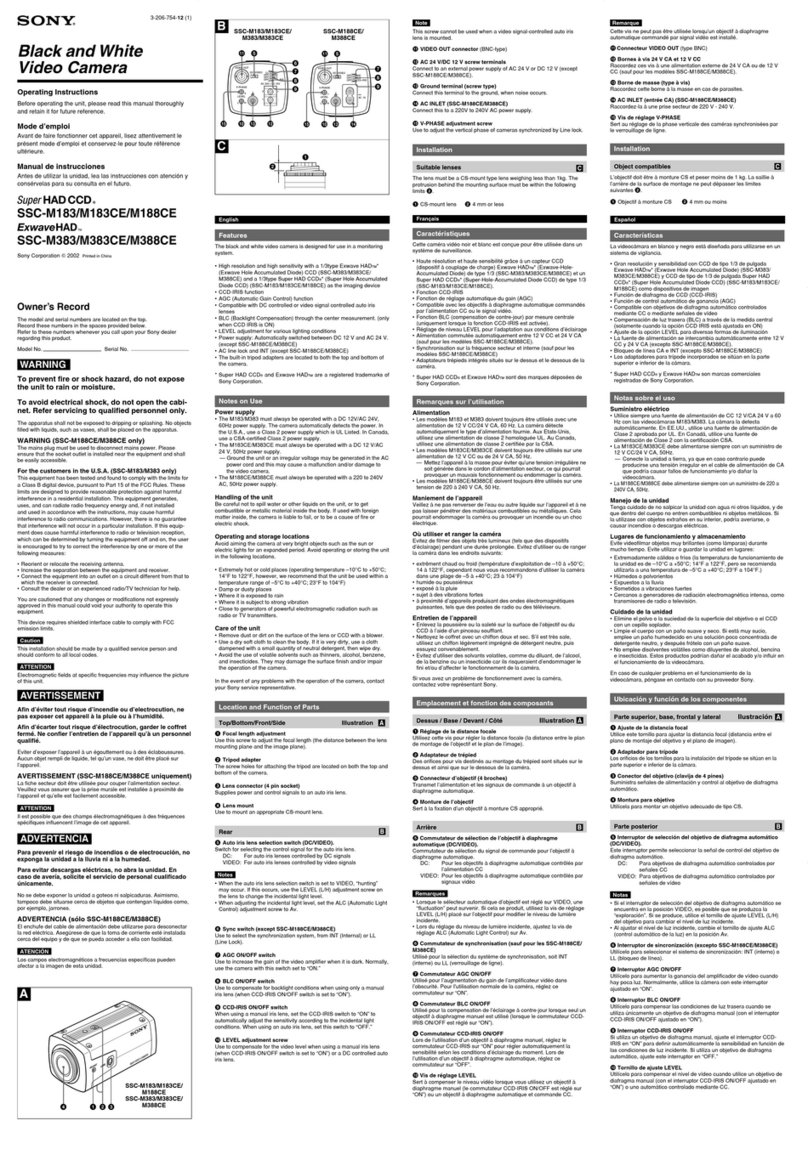 Sony SSC-M183 - CCTV Camera User manual