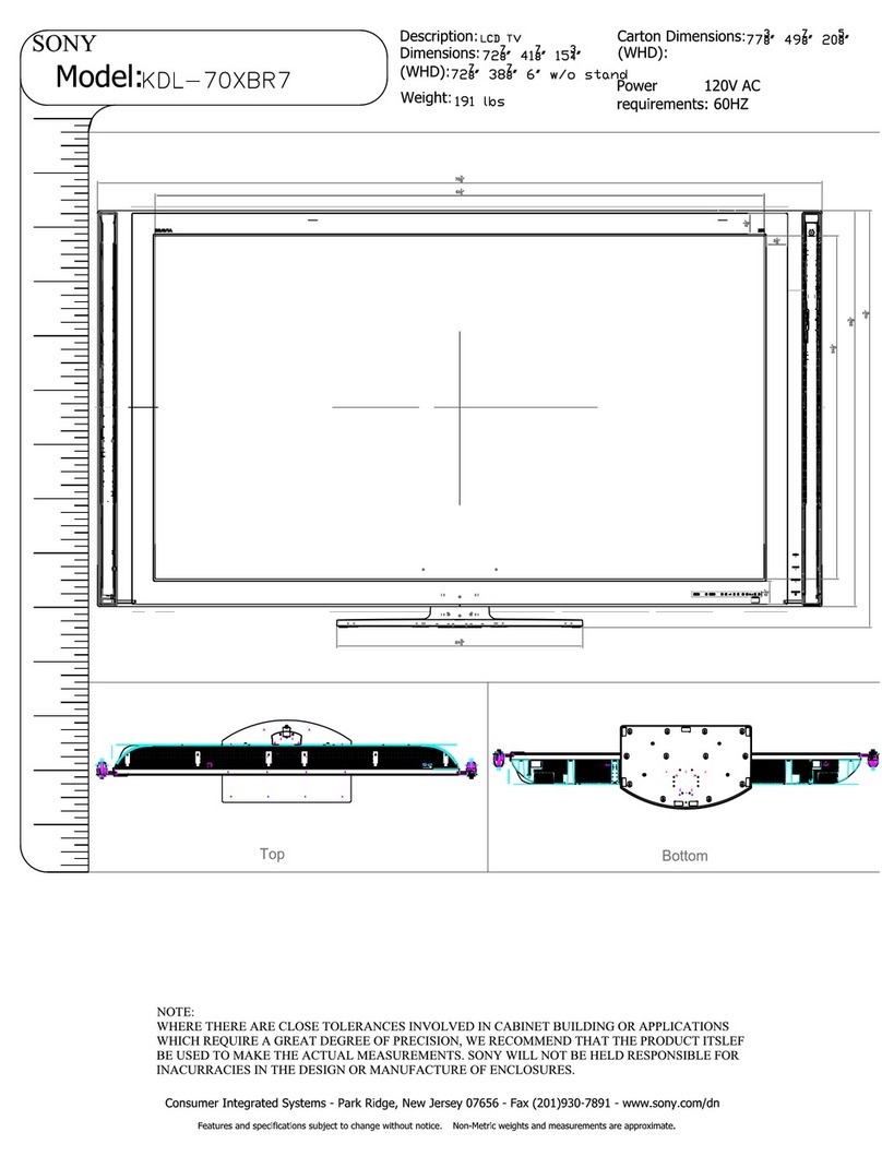 Sony BRAVIA KDL-70XBR7 User manual