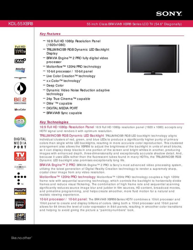 Sony BRAVIA KDL-55XBR8 User manual