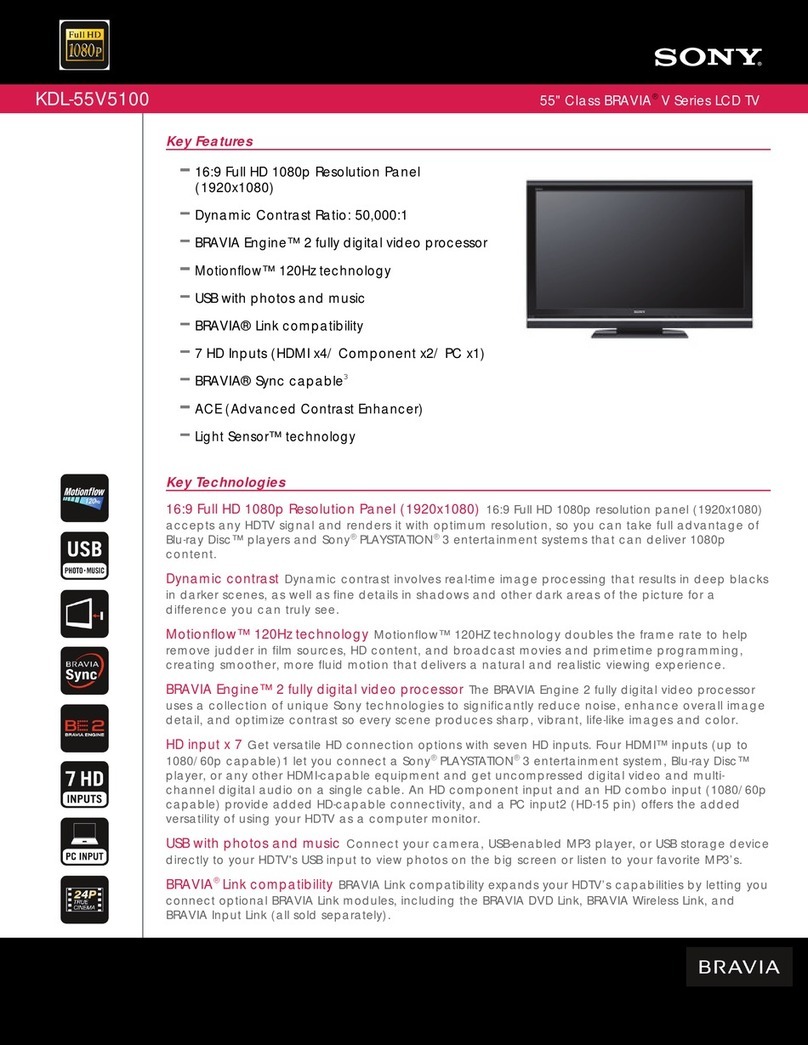 Sony BRAVIA KDL-55V5100 User manual