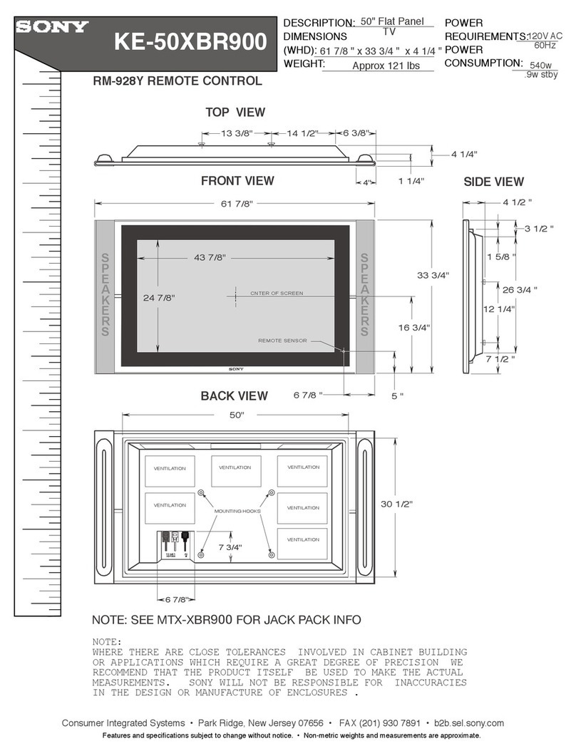 Sony WEGA KE-50XBR900, KE-42XBR900 User instructions