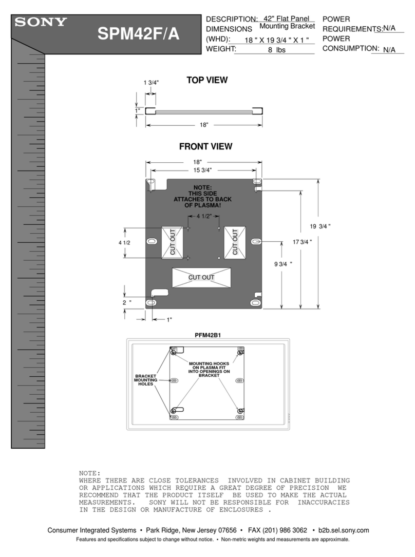 Sony PFM-42B1 Dimensional drawing