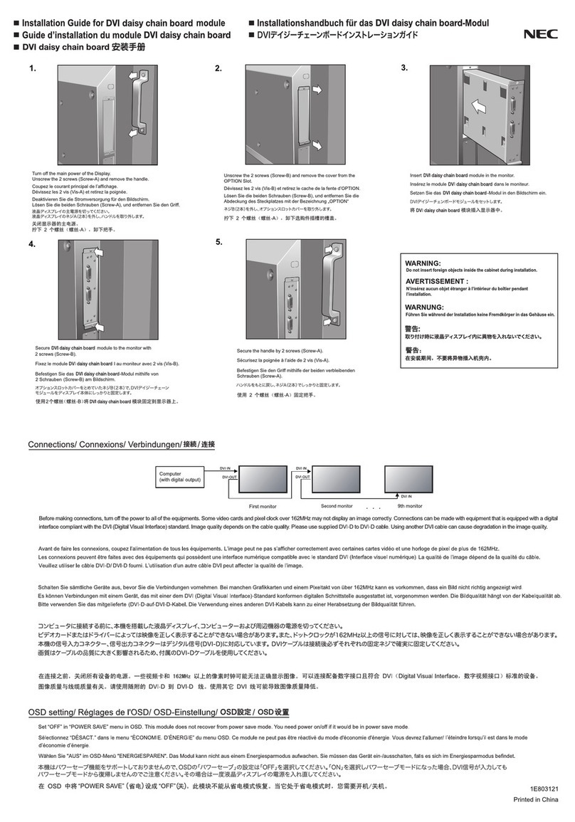 NEC P401-TMX4D User manual