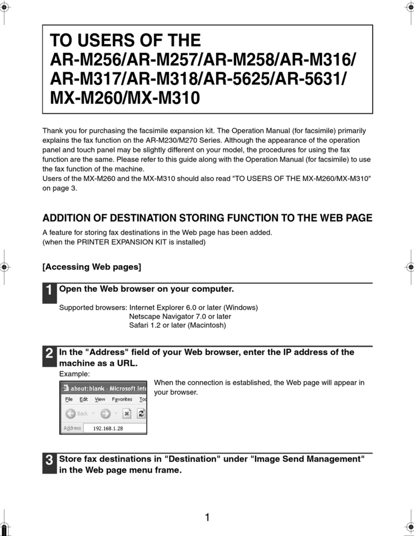 Sharp AR-M317 AR-5625 User manual