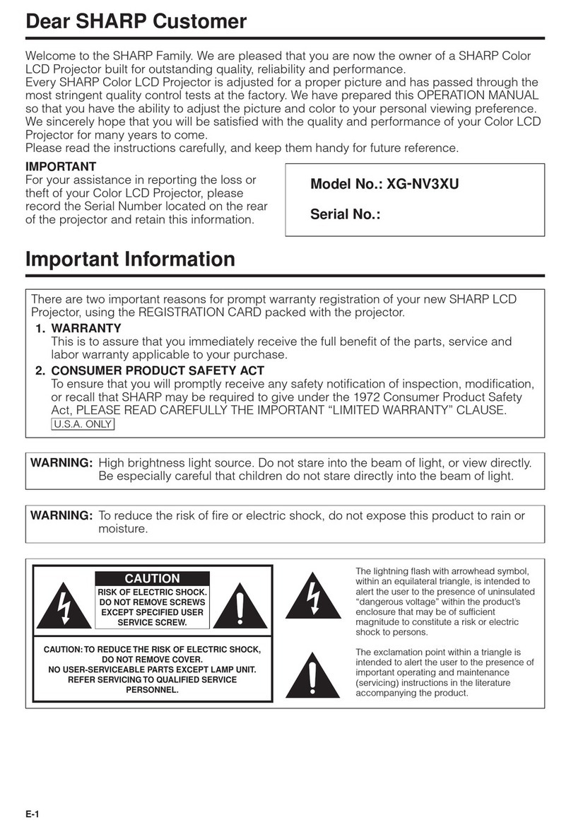 Sharp XG-NV3XU Operation User manual