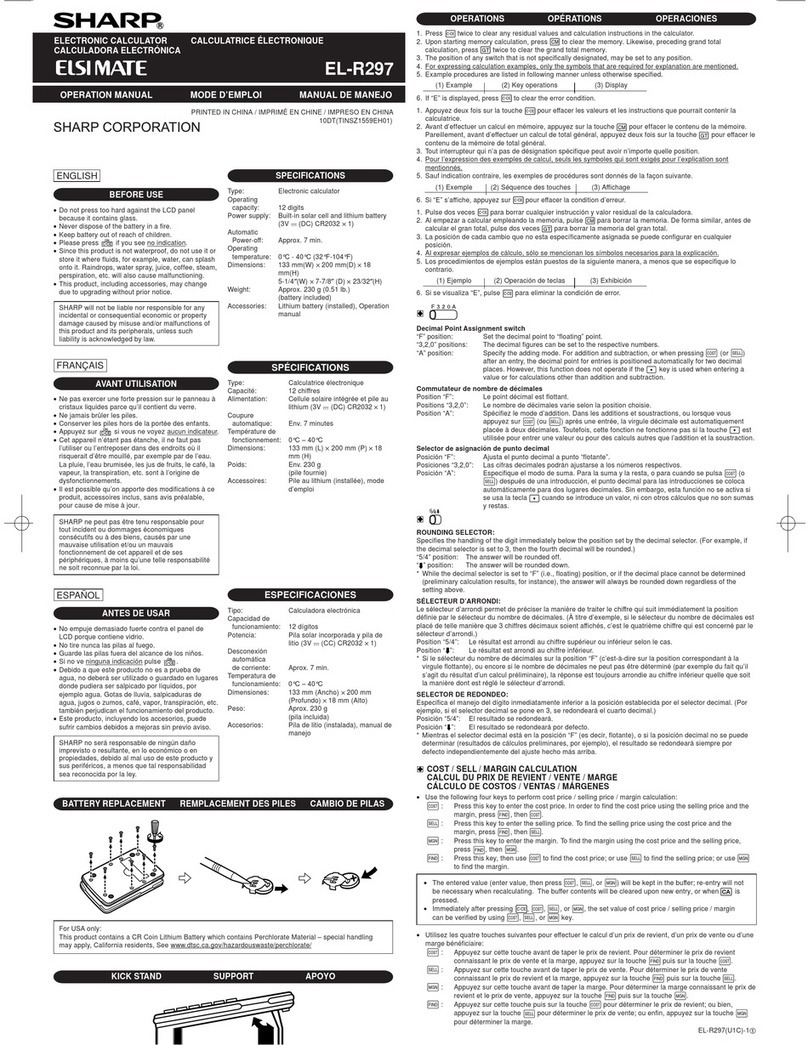Sharp Elsi Mate EL-R297 User manual