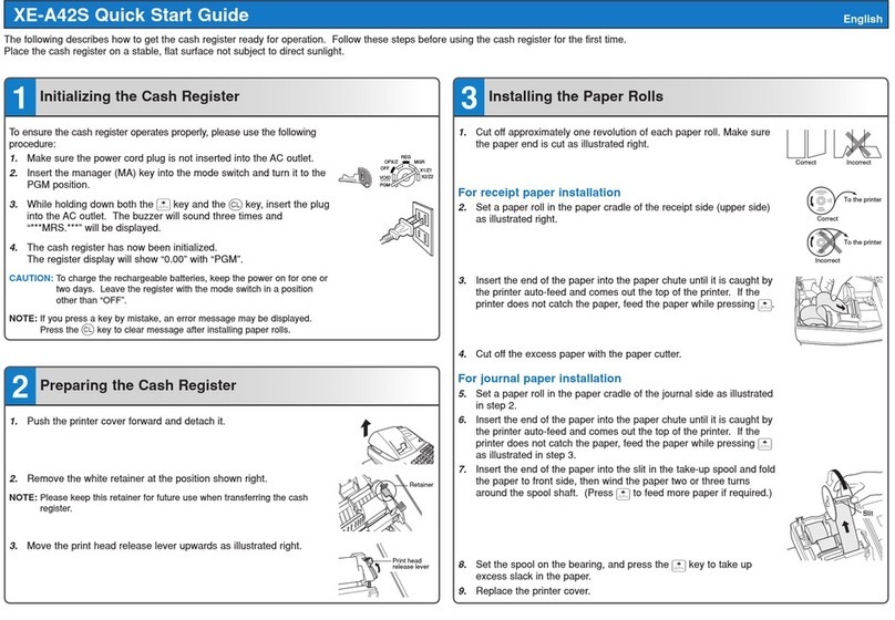 Sharp XE-A42S quick start guide